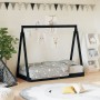 Bed frame for children made of black pine wood 70x140 cm by , Cribs and beds for children - Ref: Foro24-834527, Price: 103,06...