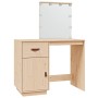 Mesa tocador con LED madera maciza de pino 95x50x133,5 cm de , Tocadores para dormitorios - Ref: Foro24-820092, Precio: 185,0...