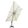 Garden cantilever umbrella with double cover sand 300x300 cm by , Umbrellas - Ref: Foro24-312368, Price: 302,08 €, Discount: %