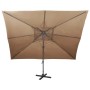 Garden cantilever umbrella with double taupe cover 400x300 cm by , Umbrellas - Ref: Foro24-312375, Price: 385,01 €, Discount: %
