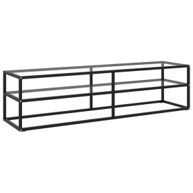 Mueble para TV negro con vidrio templado negro 160x40x40 cm de , Muebles TV - Ref: Foro24-322867, Precio: 288,29 €, Descuento: %