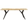 Mesa de comedor madera de mango rugosa 200x90x76 cm de , Mesas de cocina y de comedor - Ref: Foro24-323572, Precio: 378,60 €,...
