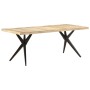 Mesa de comedor madera de mango rugosa 200x90x76 cm de , Mesas de cocina y de comedor - Ref: Foro24-323572, Precio: 378,60 €,...