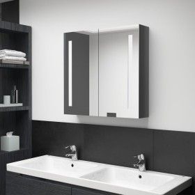Badezimmerschrank mit LED-Spiegel glänzend grau 62x14x60 cm von vidaXL, Badezimmerwaschtische - Ref: Foro24-326521, Preis: 10...