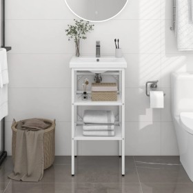 Weißes Eisenwaschbeckenstruktur 40x38x31 cm von , Badezimmerwaschtische - Ref: Foro24-338484, Preis: 59,88 €, Rabatt: %