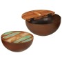 2 Beistelltische in Schalenform aus massivem recyceltem Holz von , Couchtisch - Ref: Foro24-352050, Preis: 124,48 €, Rabatt: %
