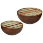 2 Beistelltische in Schalenform aus massivem recyceltem Holz von , Couchtisch - Ref: Foro24-352050, Preis: 124,48 €, Rabatt: %