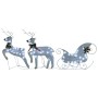 Weihnachtliche Dekoration mit Rentieren und weißem Garten-Schlitten mit 140 LEDs. von , Weihnachtsbeleuchtung - Ref: Foro24-3...