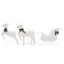 Weihnachtliche Dekoration mit Rentieren und weißem Garten-Schlitten mit 140 LEDs. von , Weihnachtsbeleuchtung - Ref: Foro24-3...