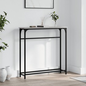 Engineered wood gray Sonoma console table 75x19.5x75 cm by , Side tables - Ref: Foro24-834138, Price: 33,48 €, Discount: %