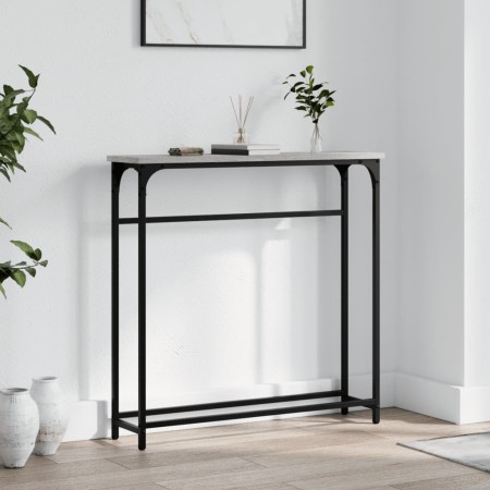Engineered wood gray Sonoma console table 75x19.5x75 cm by , Side tables - Ref: Foro24-834138, Price: 33,48 €, Discount: %