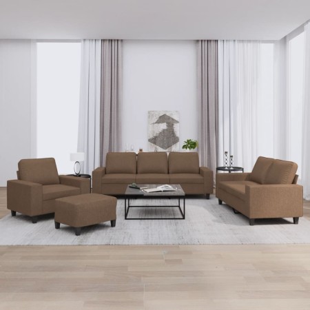 4-piece brown fabric sofa set by , Sofas - Ref: Foro24-3201877, Price: 803,11 €, Discount: %