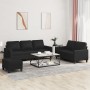Juego de sofás con cojines 3 piezas cuero sintético negro de , Sofás - Ref: Foro24-3201423, Precio: 499,66 €, Descuento: %