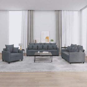 Dreiteiliges Sofaset mit dunkelgrauen Samtkissen. von , Sofas - Ref: Foro24-3201681, Preis: 632,58 €, Rabatt: %