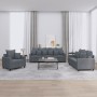 3-piece dark gray velvet sofa set with cushions by , Sofas - Ref: Foro24-3201681, Price: 632,58 €, Discount: %