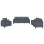 3-piece dark gray velvet sofa set with cushions by , Sofas - Ref: Foro24-3201681, Price: 632,58 €, Discount: %