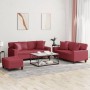 Juego de sofás con cojines 3 piezas cuero sintético rojo tinto de , Sofás - Ref: Foro24-3201932, Precio: 622,56 €