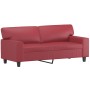 Sofagarnitur mit 3-teiligen Kissen aus künstlichem rotem Leder. von , Sofas - Ref: Foro24-3201932, Preis: 616,36 €, Rabatt: %