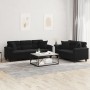 2-piece sofa set with black microfiber fabric cushions by , Sofas - Ref: Foro24-3202353, Price: 611,85 €, Discount: %