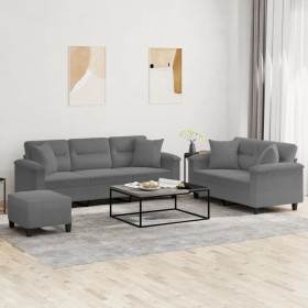 Dreiteiliges Sofaset mit dunkelgrauen Mikrofaserkissen. von , Sofas - Ref: Foro24-3202358, Preis: 631,03 €, Rabatt: %