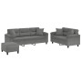 Juego de sofás con cojines 3 piezas tela microfibra gris oscuro de , Sofás - Ref: Foro24-3202358, Precio: 631,03 €, Descuento: %