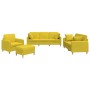 Sofagarnitur mit 4-teiligen Kissen, helles gelbes Gewebe. von , Sofas - Ref: Foro24-3202083, Preis: 664,96 €, Rabatt: %