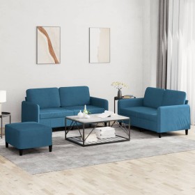 Juego de sofás 3 piezas terciopelo azul de , Sofás - Ref: Foro24-3201993, Precio: 538,39 €, Descuento: %
