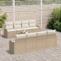 Conjunto de sofá de jardín 9 pcs Beige 55 x 55 x 37 cm