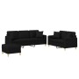 Schwarzes Sofaset mit 3-teiligen Kissen aus Stoff. von , Sofas - Ref: Foro24-3202146, Preis: 657,07 €, Rabatt: %
