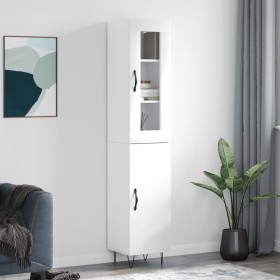 Hoher Schrank aus weiß glänzendem Sperrholz, 34,5x34x180 cm. von , Sideboards - Ref: Foro24-3199203, Preis: 114,32 €, Rabatt: %