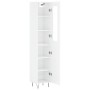 Hoher Schrank aus weiß glänzendem Sperrholz, 34,5x34x180 cm. von , Sideboards - Ref: Foro24-3199203, Preis: 114,32 €, Rabatt: %