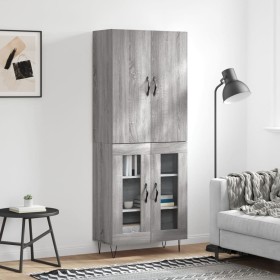 Aparador alto madera contrachapada gris sonoma 69,5x34x180 cm de , Aparadores - Ref: Foro24-3198071, Precio: 153,74 €, Descue...