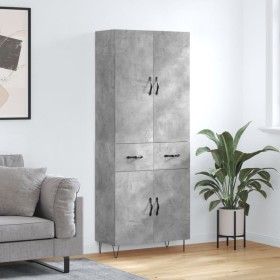 Aparador alto madera contrachapada gris hormigón 69,5x34x180 cm de , Aparadores - Ref: Foro24-3198181, Precio: 168,21 €, Desc...