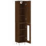 Tall oak brown plywood highboard 34.5x34x180 cm by , Sideboards - Ref: Foro24-3199080, Price: 96,74 €, Discount: %