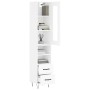 Hoher Schrank aus weiß glänzendem Sperrholz, 34,5x34x180 cm. von , Sideboards - Ref: Foro24-3199331, Preis: 116,40 €, Rabatt: %