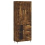 Hoher Schrank aus geräucherter Eichenholz-Sperrholzplatte 69,5x34x180 cm. von , Sideboards - Ref: Foro24-3199926, Preis: 165,...