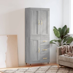 Aparador alto madera contrachapada gris sonoma 69,5x34x180 cm de , Aparadores - Ref: Foro24-3199991, Precio: 162,70 €, Descue...
