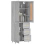 Aparador alto madera contrachapada gris sonoma 69,5x34x180 cm de , Aparadores - Ref: Foro24-3199991, Precio: 164,63 €