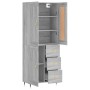 Aparador alto madera contrachapada gris sonoma 69,5x34x180 cm de , Aparadores - Ref: Foro24-3199991, Precio: 164,63 €
