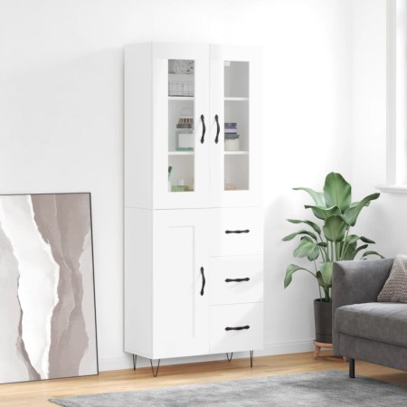 Hoher Schrank aus weiß glänzendem Sperrholz 69,5x34x180 cm. von , Sideboards - Ref: Foro24-3198691, Preis: 187,51 €, Rabatt: %
