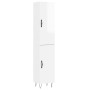 Aparador alto madera contrachapada blanco brillo 34,5x34x180 cm de , Aparadores - Ref: Foro24-3198819, Precio: 115,72 €, Desc...