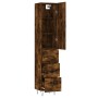 Aparador de madera contrachapada roble ahumado 34,5x34x180 cm de , Aparadores - Ref: Foro24-3198886, Precio: 113,38 €