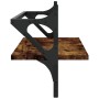 Wandregale mit Stangen 2 Stück Eichenholz 65x25x30 cm in Raucheiche. von , Regale und Regale - Ref: Foro24-836245, Preis: 33,...