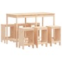 Gartentisch- und Hochhocker-Set, 7-teilig, Massivholz Kiefer von , Gartensets - Ref: Foro24-3157751, Preis: 408,52 €, Rabatt: %
