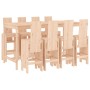 Garden set with table and high stools, 9 pieces, solid pine wood. by , Garden sets - Ref: Foro24-3157787, Price: 679,27 €, Di...
