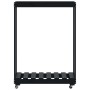 Leñero con ruedas madera maciza de pino negro 76,5x40x108 cm de , Bolsas y soportes de leña - Ref: Foro24-833334, Precio: 81,...