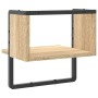 Estante de pared con barra roble Sonoma 30x25x30 cm de , Estantes y estanterías - Ref: Foro24-836279, Precio: 16,53 €, Descue...