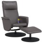 Reclining massage armchair with footrest in gray synthetic leather by , Armchairs - Ref: Foro24-356559, Price: 133,12 €, Disc...