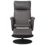 Reclining massage armchair with footrest in gray synthetic leather by , Armchairs - Ref: Foro24-356559, Price: 133,12 €, Disc...
