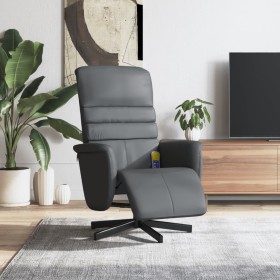 Sillón reclinable de masaje con reposapiés cuero sintético gris de , Sillones - Ref: Foro24-356713, Precio: 188,75 €, Descuen...